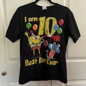5 for $25! SpongeBob SquarePants Black Birthday T-Shirt